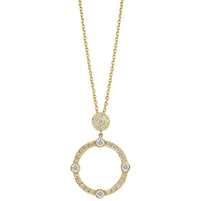 Gumuchian Jewelry - GUMUCHIAN CAROUSEL MOTIF 18K YELLOW GOLD DIAMOND SLIDING PENDANT | Manfredi Jewels