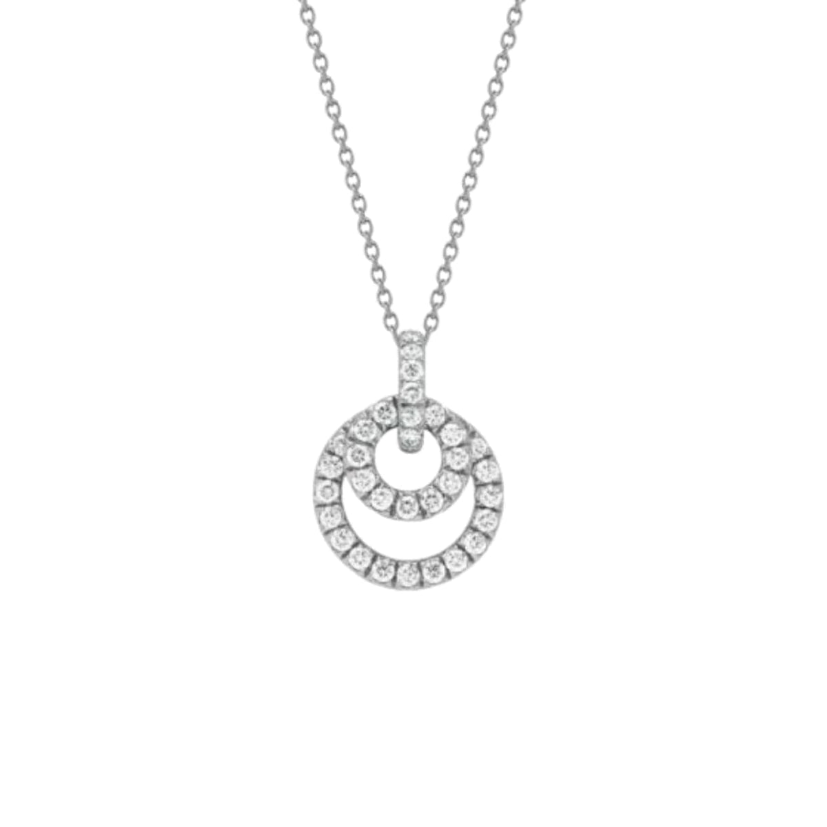 Gumuchian Jewelry - Moon Phase 18K White Gold Diamond Necklace | Manfredi Jewels