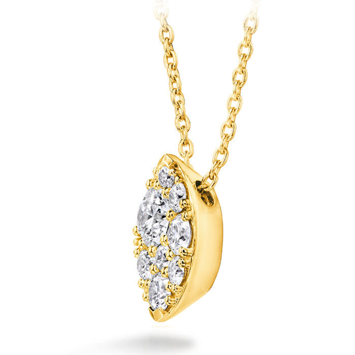 Hearts On Fire Jewelry - Tessa 18K Yellow Gold 0.50 Diamond Navette Pendant Necklace | Manfredi Jewels