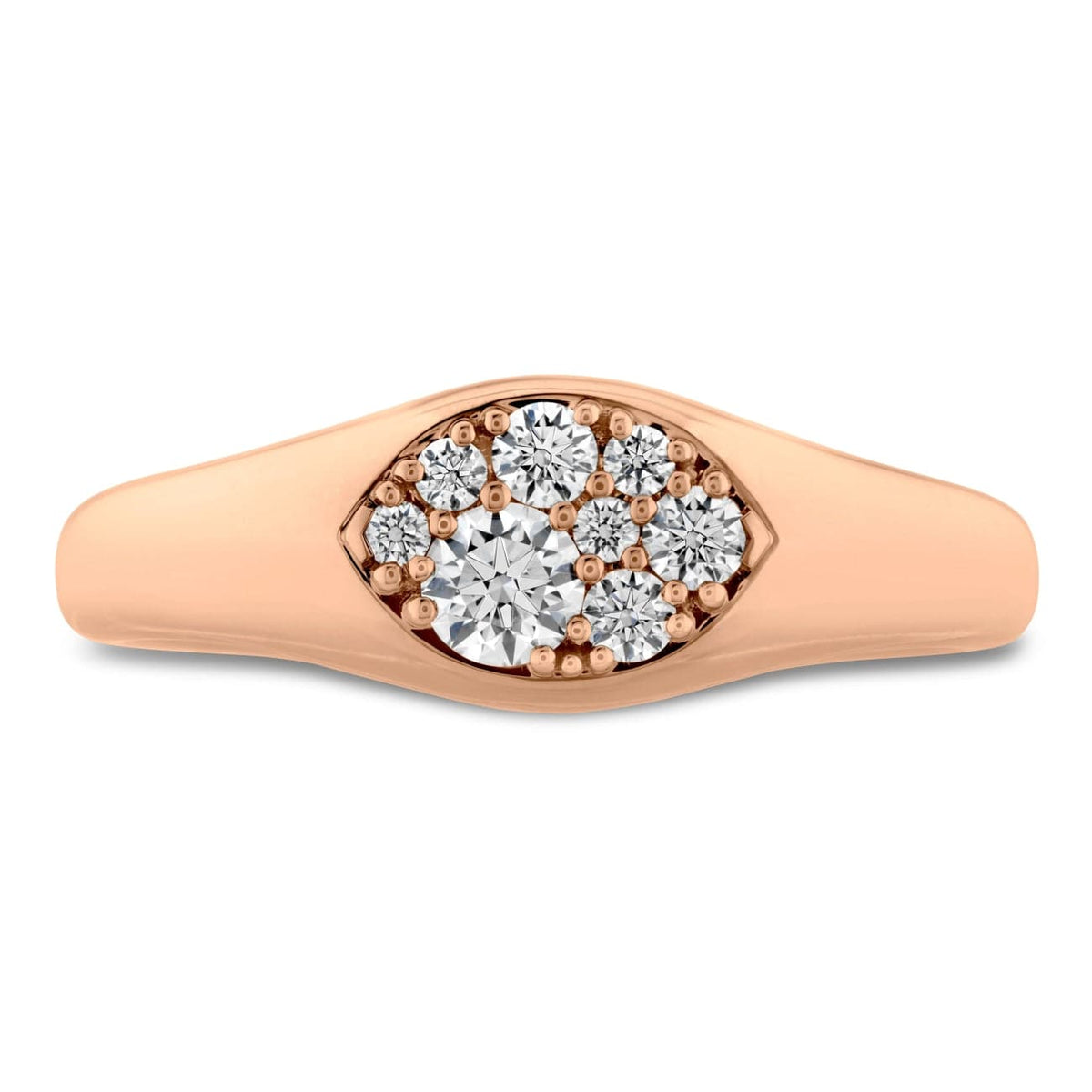 Hearts On Fire Jewelry - Tessa Navette Signet 18K Rose Gold Ring | Manfredi Jewels