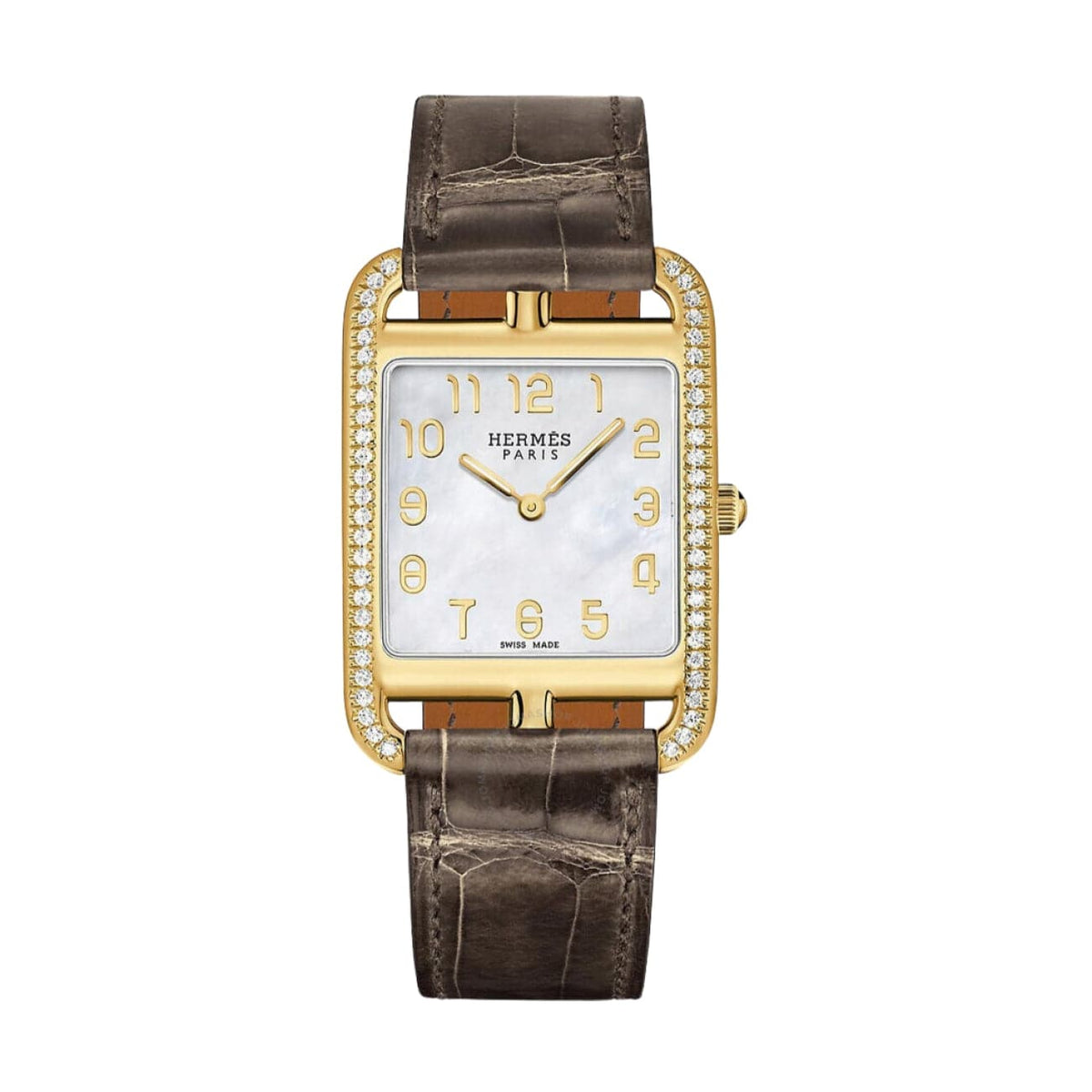 Hermès Watches - CAPE COD - MOTHER OF PEARL DIAMOND SET LARGE WATCH | Manfredi Jewels