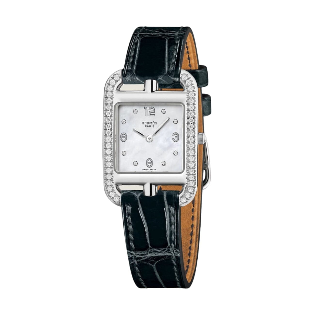 Hermès Watches - CAPE COD - MOTHER OF PEARL DIAMOND SET MEDIUM WATCH | Manfredi Jewels