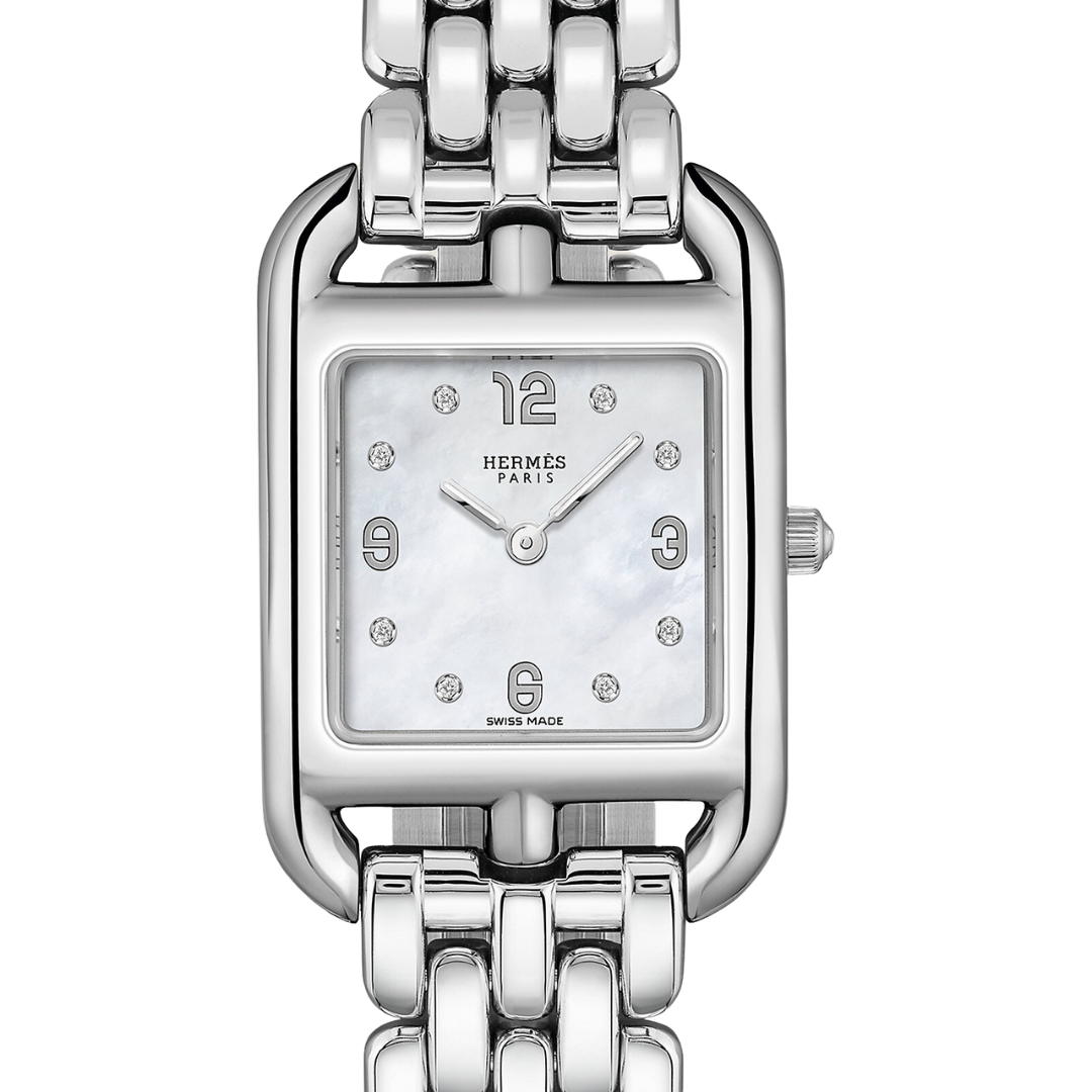 Hermès Watches - CAPE COD - MOTHER OF PEARL DIAMOND SET MEDIUM WATCH | Manfredi Jewels