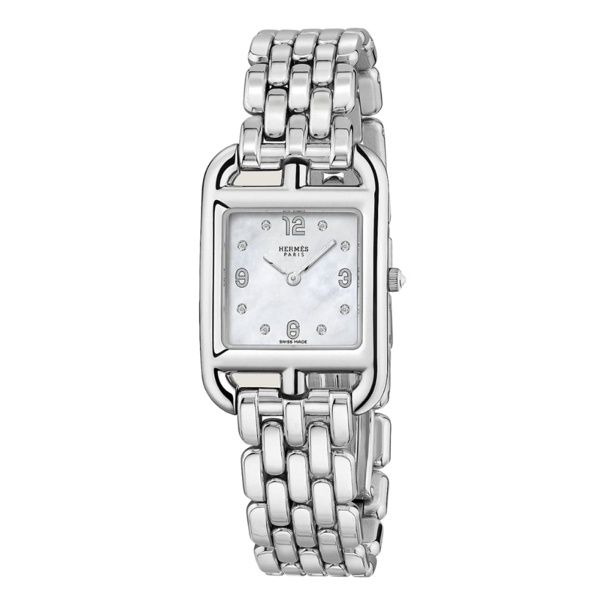 Hermès Watches - CAPE COD - MOTHER OF PEARL DIAMOND SET MEDIUM WATCH | Manfredi Jewels