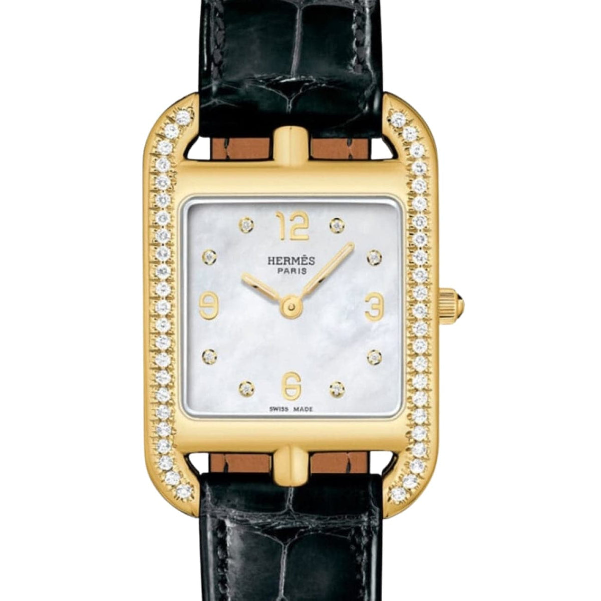 Hermès Watches - CAPE COD - MOTHER OF PEARL DIAMOND SET MEDIUM WATCH | Manfredi Jewels