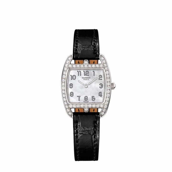 Hermès Watches - CAPE COD - MOTHER OF PEARL TONNEAU DIAMOND SET SMALL WATCH | Manfredi Jewels