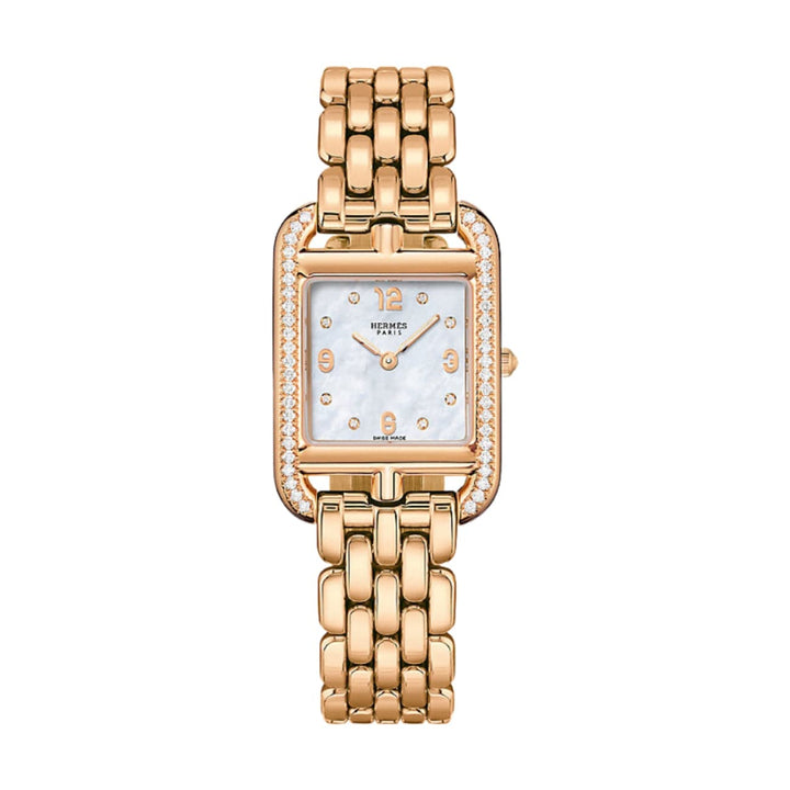 Hermès New Watches - CAPE COD - MOTHER OF PEARL DIAMOND SET SMALL MODEL | Manfredi Jewels