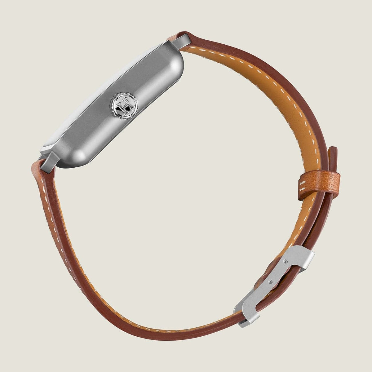 Hermès Watches - CARRÈ H - GRAINED SUNBURST DARK GREY EXTRA LARGE WATCH | Manfredi Jewels
