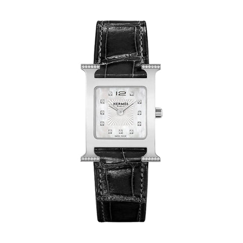 HEURE H - MOTHER OF PEARL DIAMOND SET SMALL WATCH