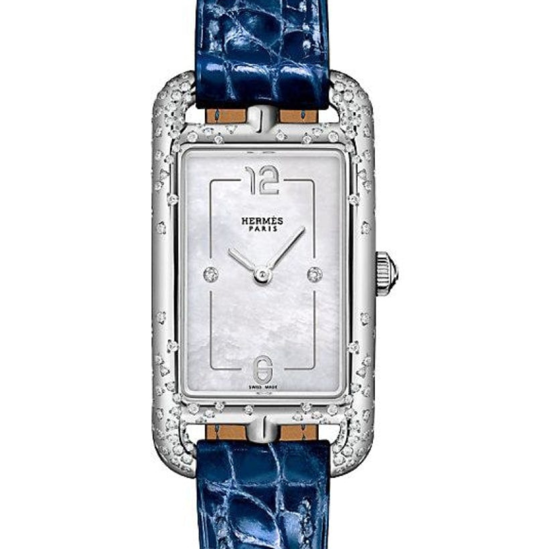Hermès Watches - NANTUCKET - MOTHER OF PEARL DIAMOND SET MEDIUM WATCH | Manfredi Jewels