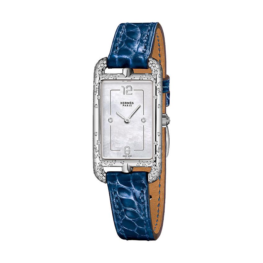 Hermès Watches - NANTUCKET - MOTHER OF PEARL DIAMOND SET MEDIUM WATCH | Manfredi Jewels