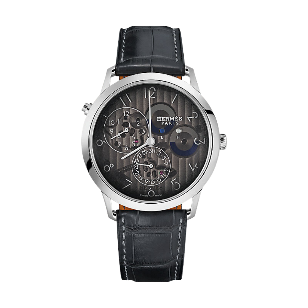 Hermès Watches - SLIM D - HERMES TRANSLUCENT BLACK SMOKED LARGE WATCH | Manfredi Jewels