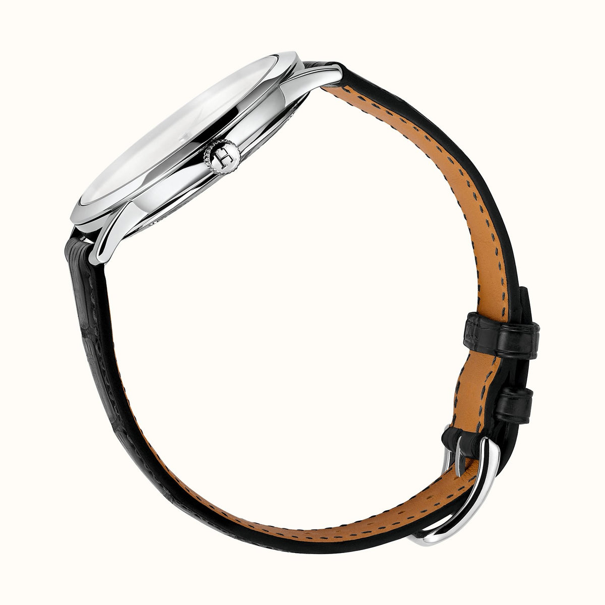 Hermès Watches - SLIM D - GRAINED DARK GREY HERMES LARGE WATCH | Manfredi Jewels