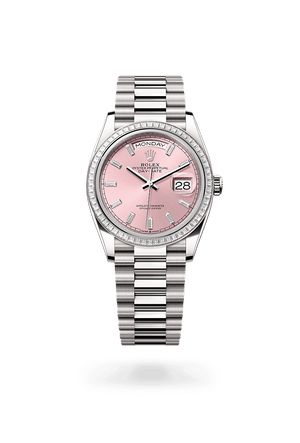 Rolex Day-Date 36 in White Gold and Pink set with Diamonds Dial,M128399TBR-0029 | Manfredi Jewels