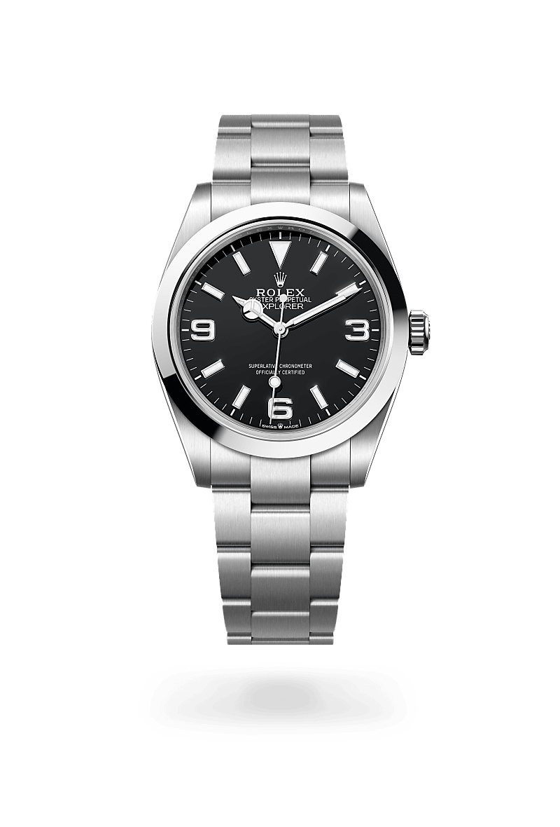 Rolex Explorer in Oystersteel and Black Dial, M224270-0001 | Manfredi Jewels