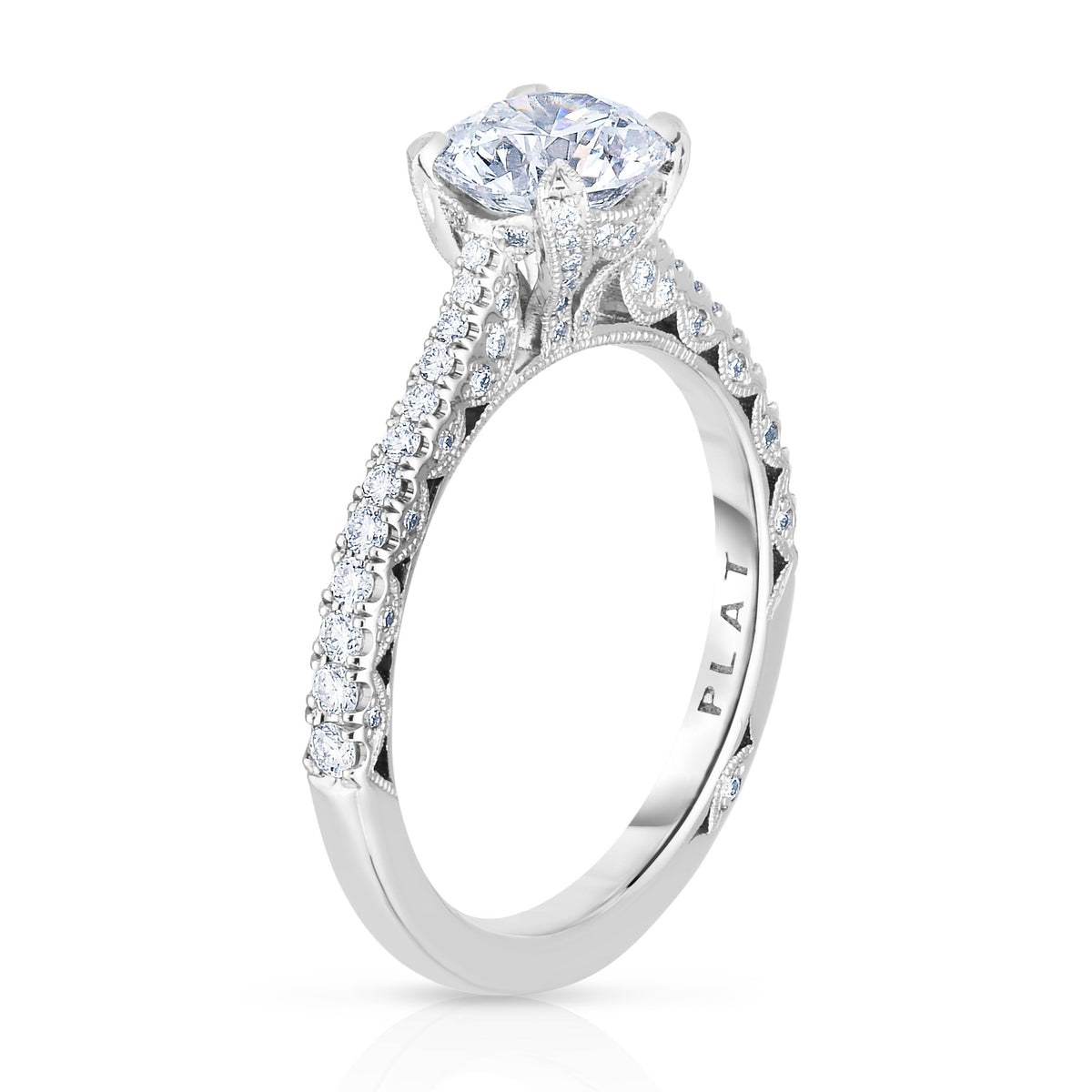 Manfredi Jewels Engagement - 1.18CT ROUND CUT PAVE ENGAGEMENT RING | Manfredi Jewels