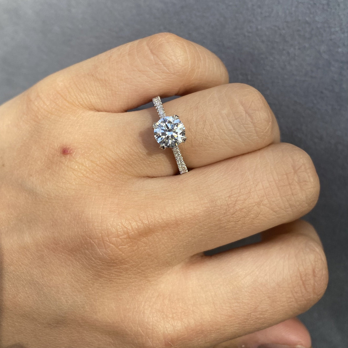 Manfredi Jewels Engagement - 1.18CT ROUND CUT PAVE ENGAGEMENT RING | Manfredi Jewels