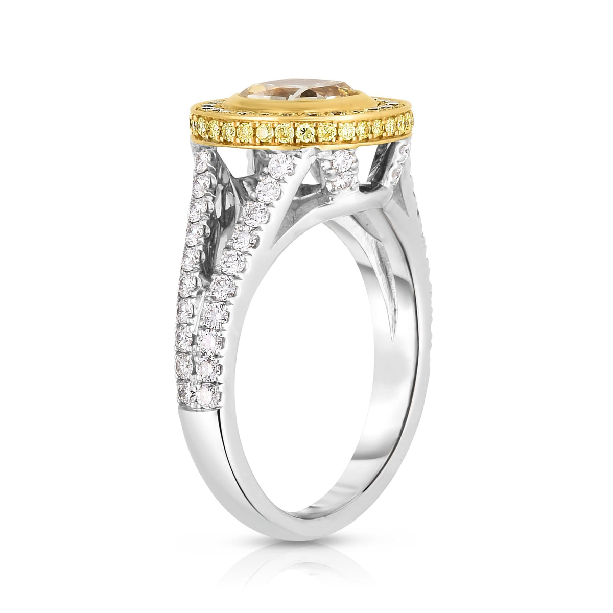 Manfredi Jewels Engagement - 1.67CT FANCY YELLOW CUSHION CUT ENGAGEMENT RING | Manfredi Jewels