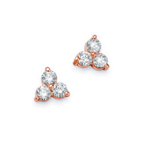 Manfredi Jewels Jewelry - 14K Rose Gold 0.40 ct Diamond Cluster Earrings