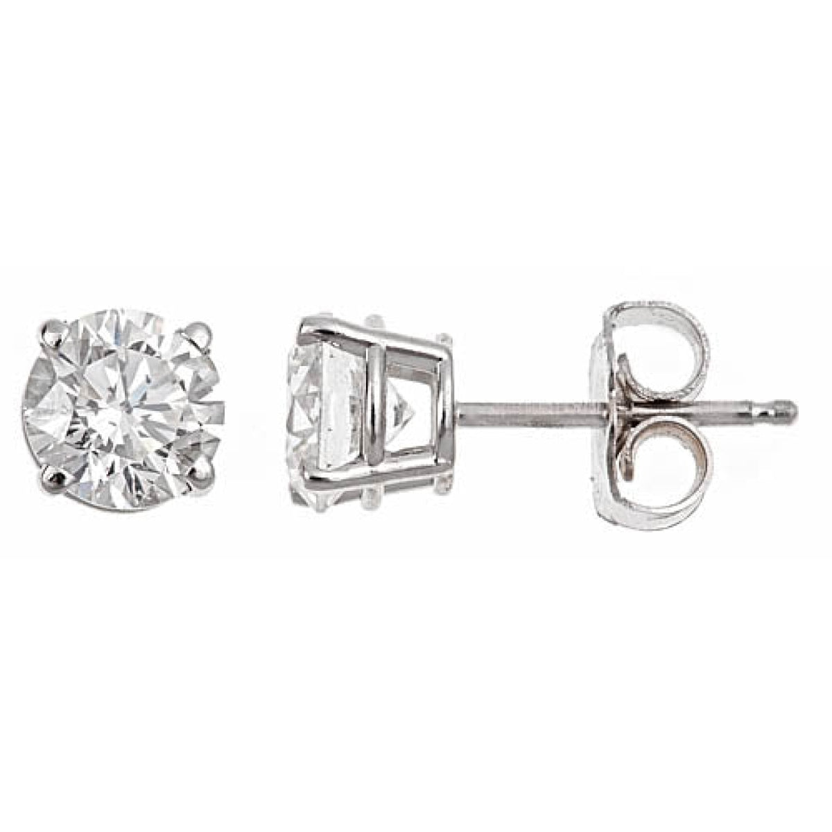 Manfredi Jewels Jewelry - 14K White Gold Diamond 0.60 ct Basket Stud Earrings | Manfredi Jewels