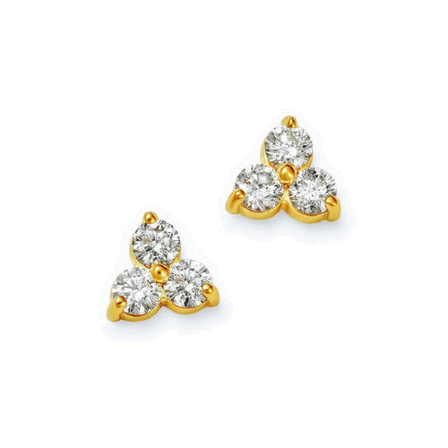 Manfredi Jewels Jewelry - 14K Yellow Gold 0.20 ct Diamond Cluster Earrings