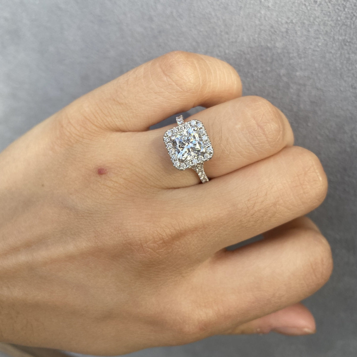 Manfredi Jewels Engagement - 2.02CT SQUARE CUT HALO ENGAGEMENT RING | Manfredi Jewels