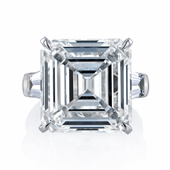 Manfredi Jewels Engagement - Asscher Cut 18.16 ct Platinum Diamond Engagement Ring (Pre-Order) | Manfredi Jewels
