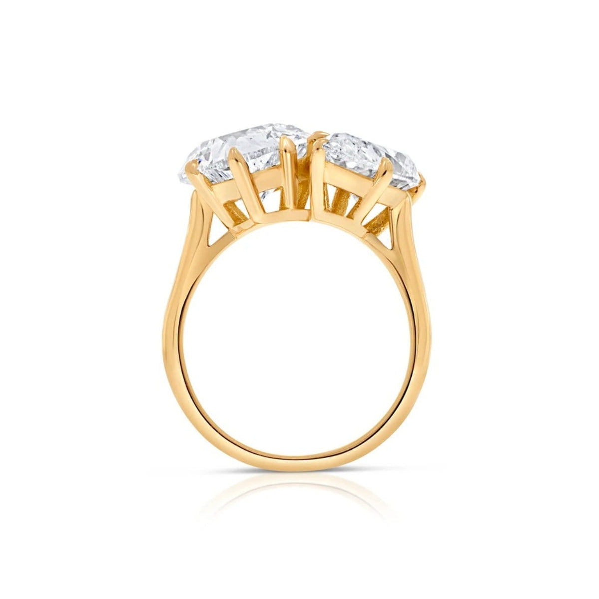 Manfredi Jewels Estate Jewelry - Bypass 5.60 ct Heart and Pear Shape 18K Rose Gold Diamond Engagement Ring | Manfredi Jewels