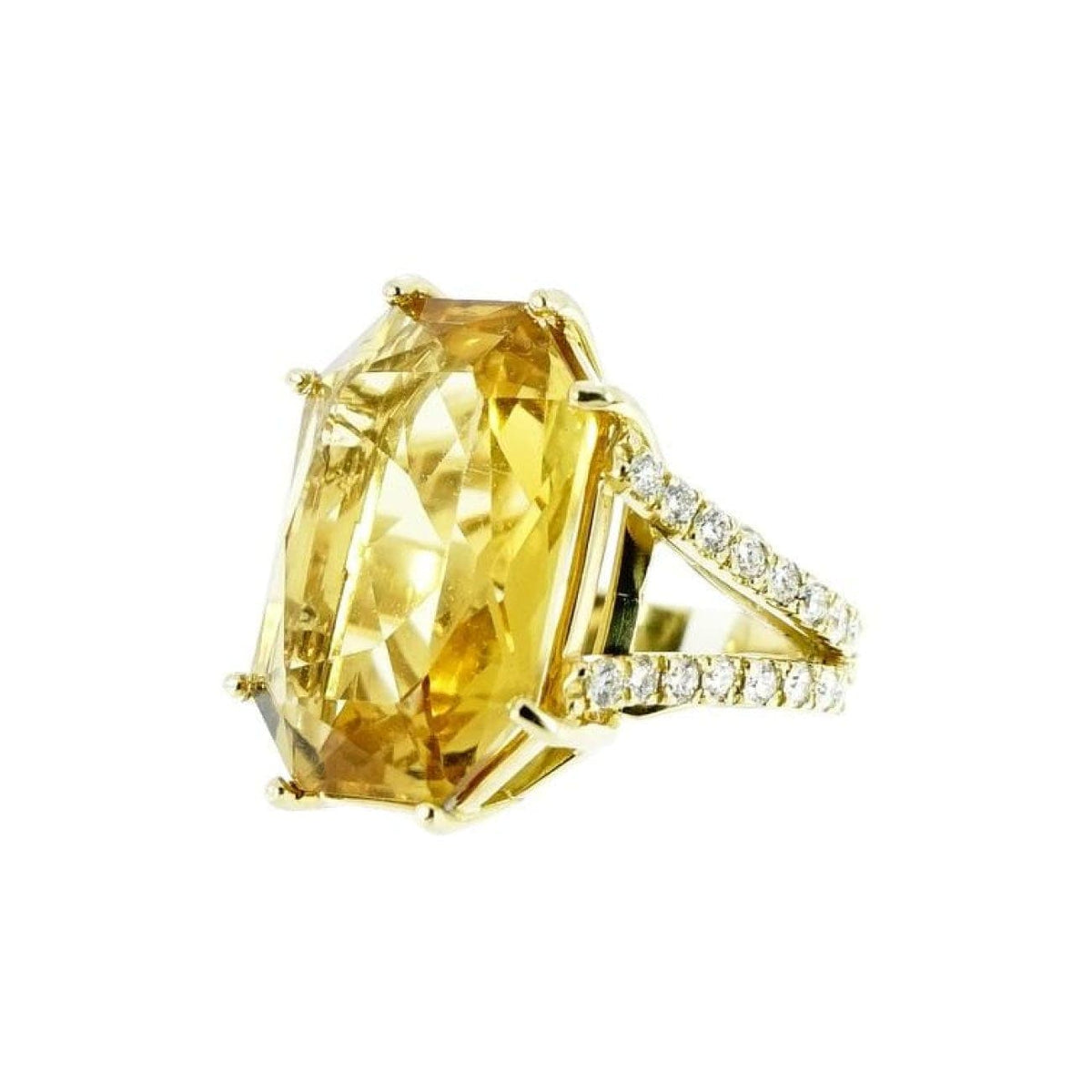 Manfredi Jewels Jewelry - Citrine & Diamond 18K Yellow Gold Ring | Manfredi Jewels