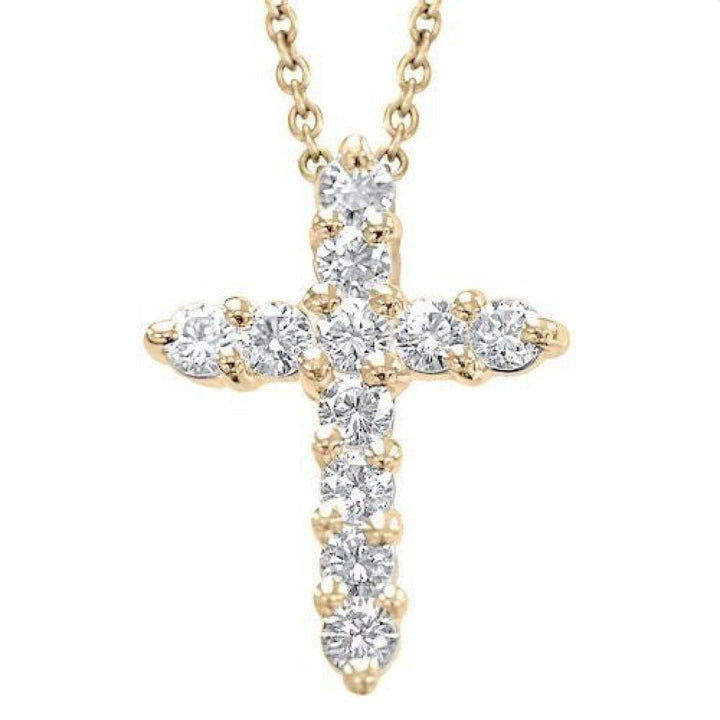 Manfredi Jewels Jewelry - Diamond 14K Yellow Gold Cross Pendant | Manfredi Jewels