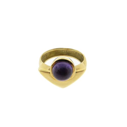 Manfredi Jewels Jewelry - Diva 18k Yellow Gold Cabochon Amethyst Diamond Ring