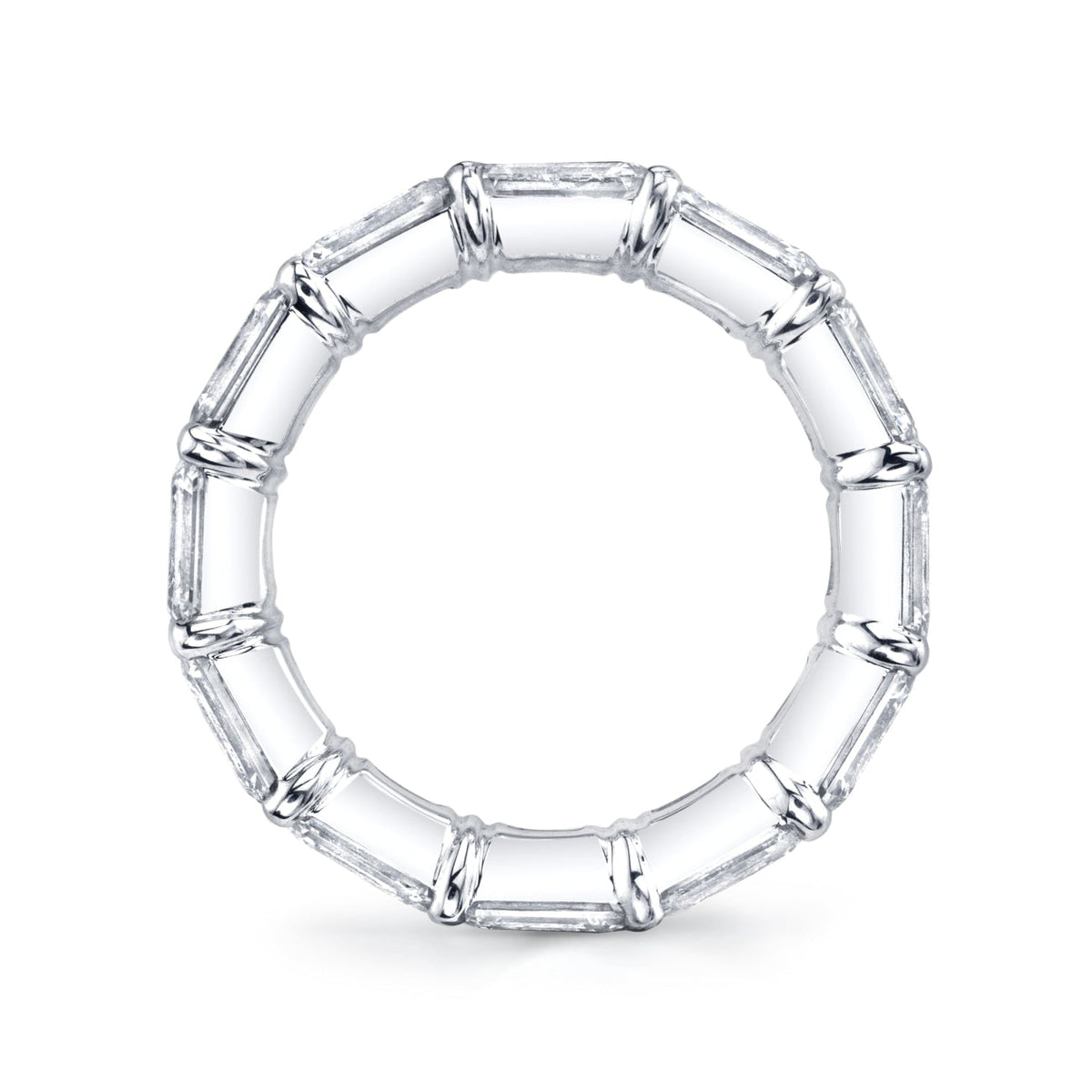 Manfredi Jewels Eternity Bands - Emerald Cut 5.57 ct Platinum Diamond Eternity Band Ring | Manfredi Jewels