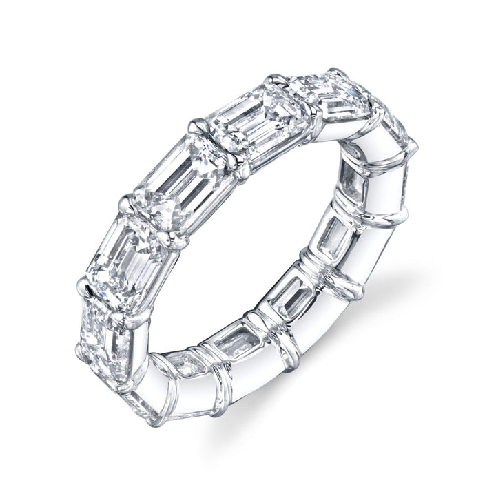 Manfredi Jewels Eternity Bands - Emerald Cut 5.57 ct Platinum Diamond Eternity Band Ring | Manfredi Jewels
