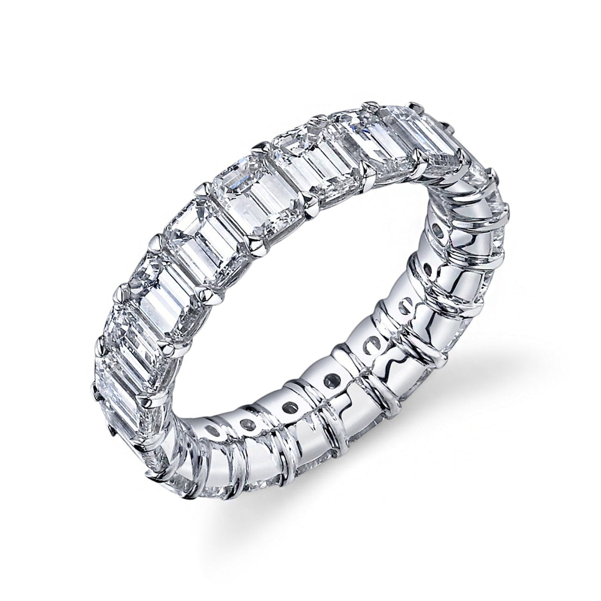 Manfredi Jewels Eternity Bands - Emerald Cut 5.99 ct Platinum Diamond Eternity Band Ring | Manfredi Jewels