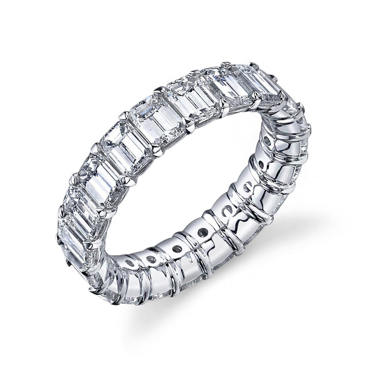 Manfredi Jewels Eternity Bands - Emerald Cut 5.99 ct Platinum Diamond Eternity Band Ring | Manfredi Jewels