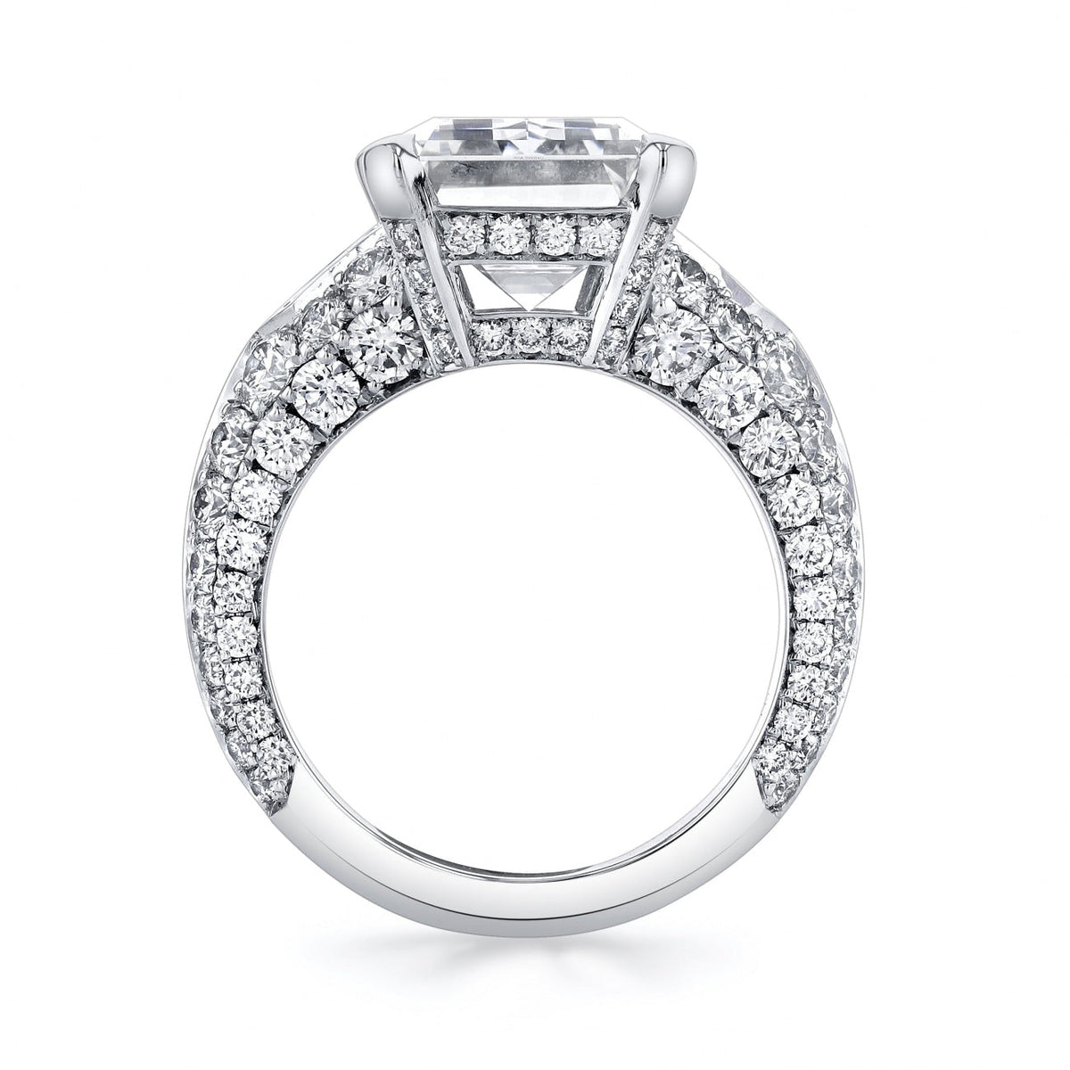 Manfredi Jewels Engagement - Emerald Cut 7.54 ct Platinum Diamond Engagement Ring (Pre-Order) | Manfredi Jewels