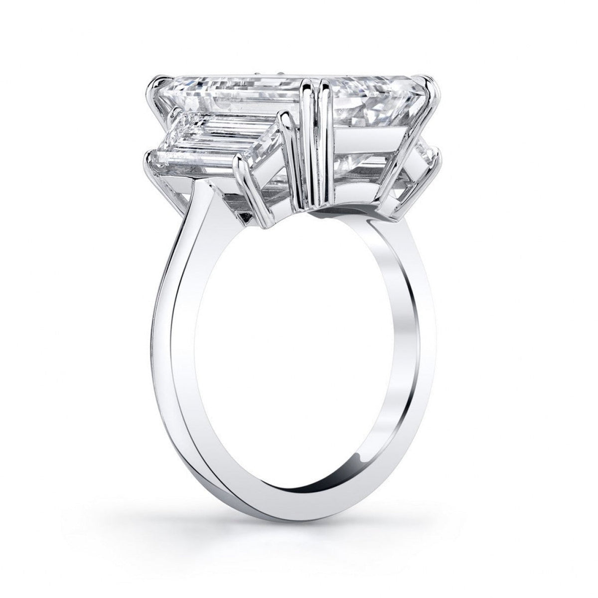 Manfredi Jewels Engagement - Emerald Cut 9.26 ct Platinum Diamond Engagement Ring (Pre-Order) | Manfredi Jewels