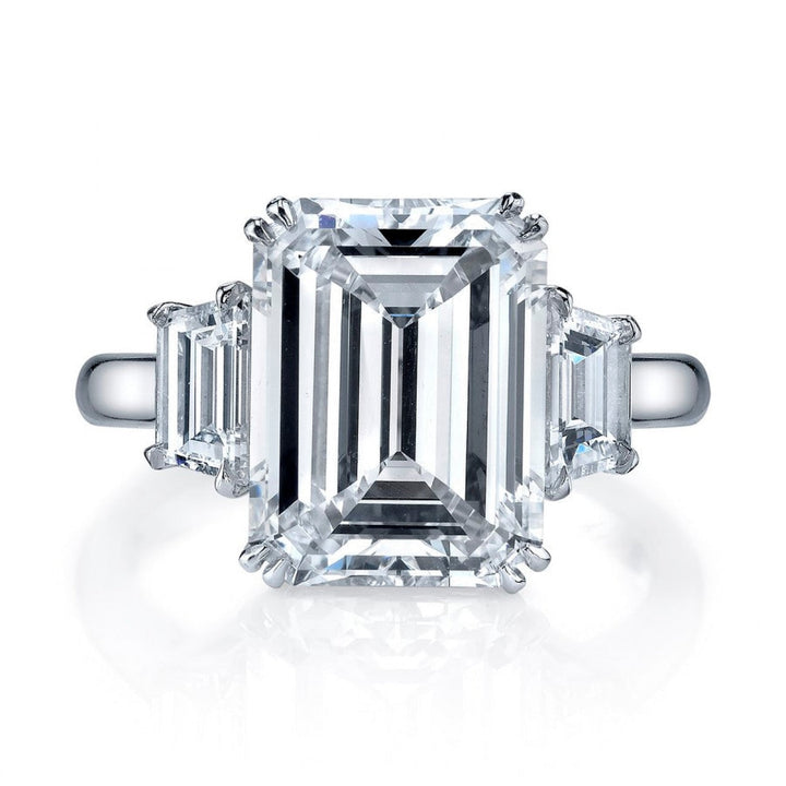 Manfredi Jewels Engagement - Emerald Cut 9.26 ct Platinum Diamond Engagement Ring (Pre-Order) | Manfredi Jewels