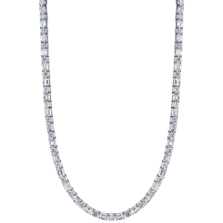 Manfredi Jewels - Emerald Cut Platinum 14.57ct Diamond Necklace | Manfredi Jewels