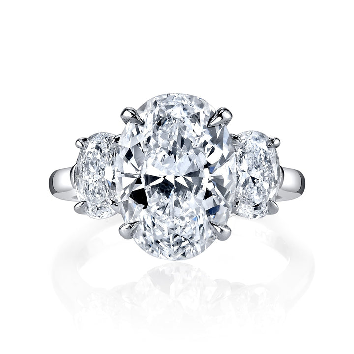 Manfredi Jewels Engagement - Oval Cut 3.02 ct Platinum Three Stone Diamond Ring | Manfredi Jewels