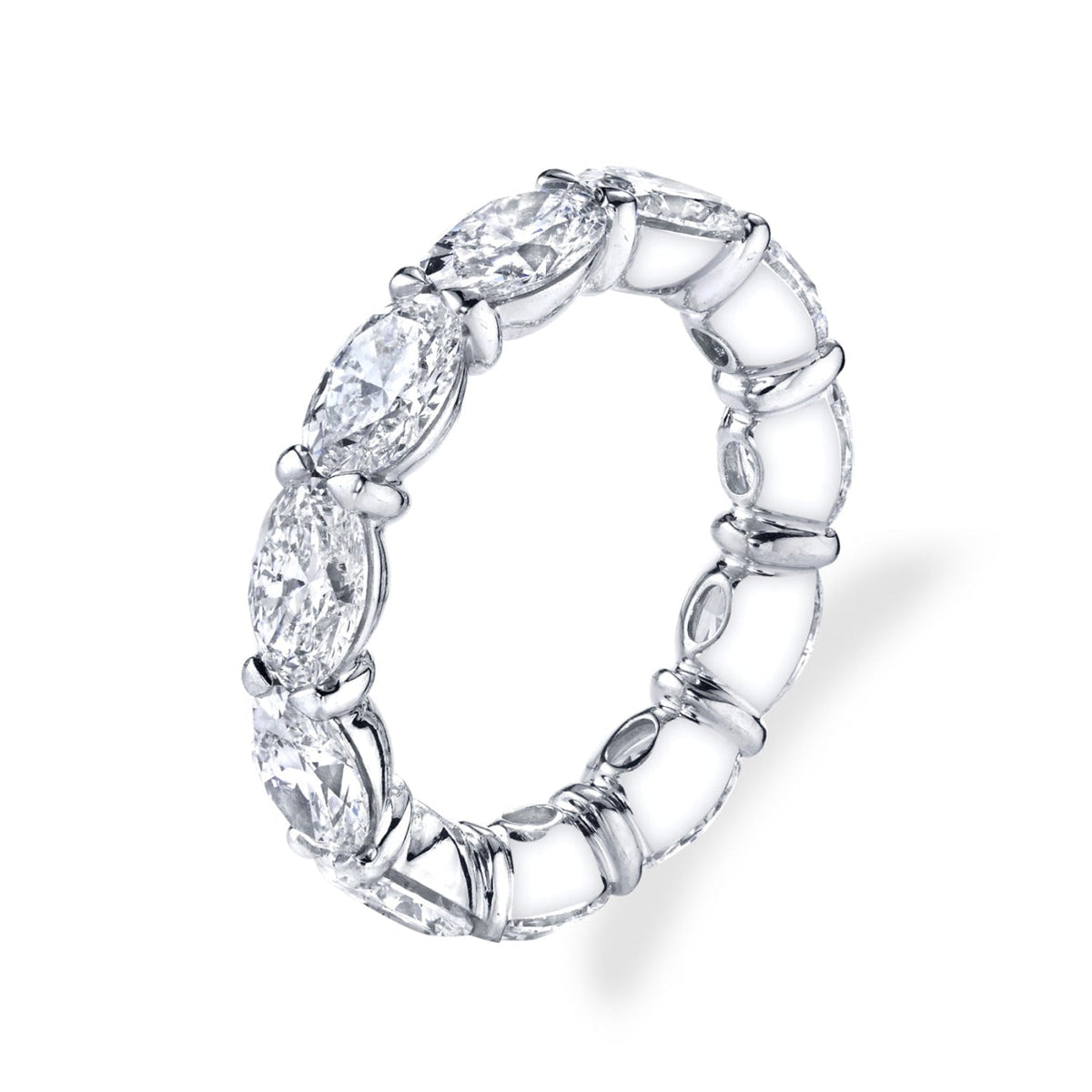 Manfredi Jewels Eternity Bands - Oval Cut 3.99 ct Platinum Diamond Eternity Band Ring | Manfredi Jewels