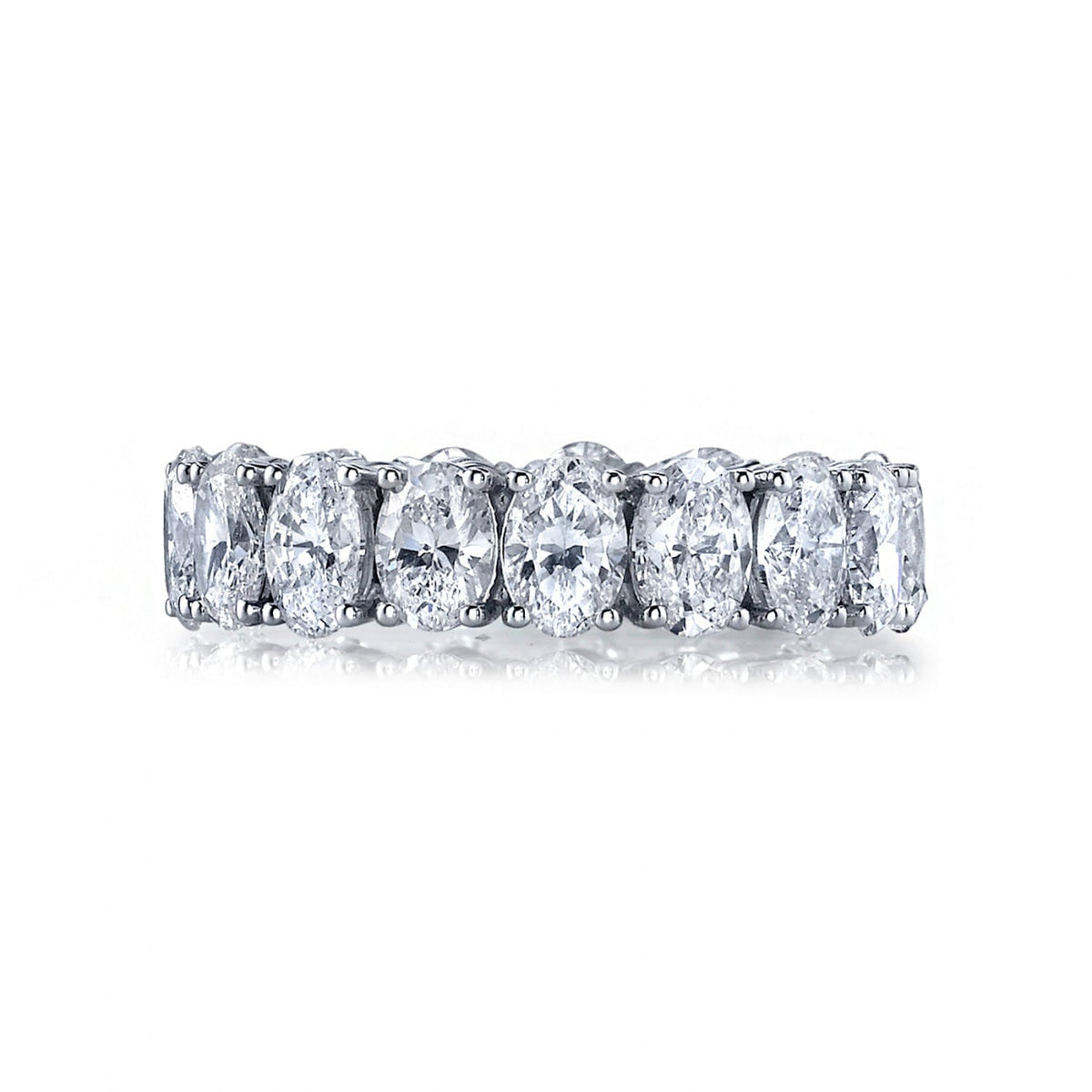 Manfredi Jewels Eternity Bands - Oval Cut 6.20 ct Platinum Diamond Eternity Band Ring | Manfredi Jewels