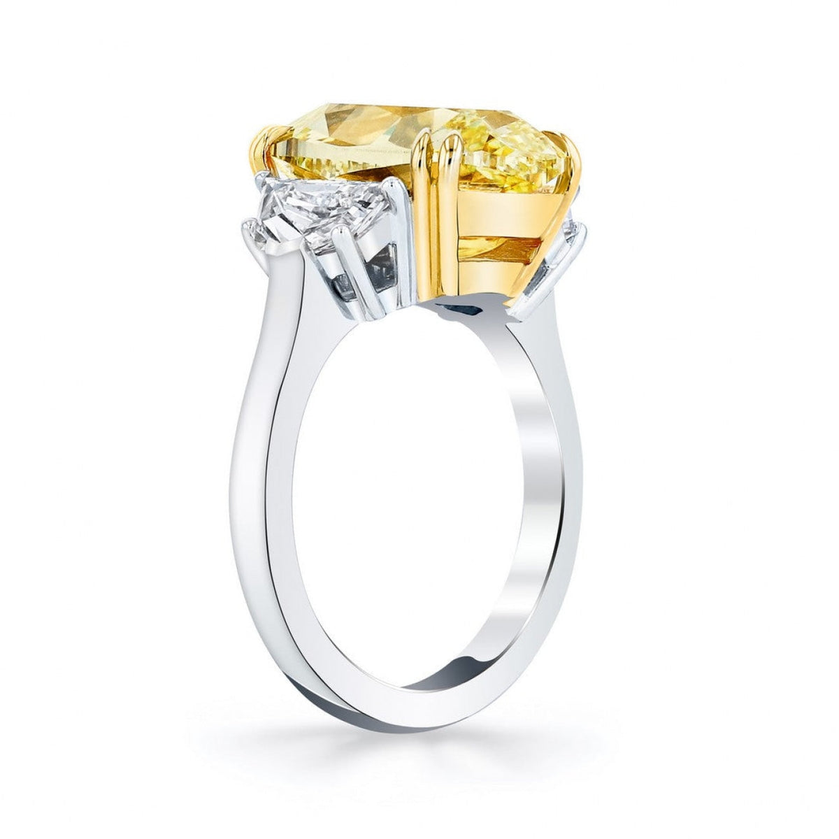 Manfredi Jewels Engagement - Oval Cut 8.06 ct 18K Yellow Gold & Platinum Yellow Diamond Engagement Ring (Pre-Order) | Manfredi Jewels