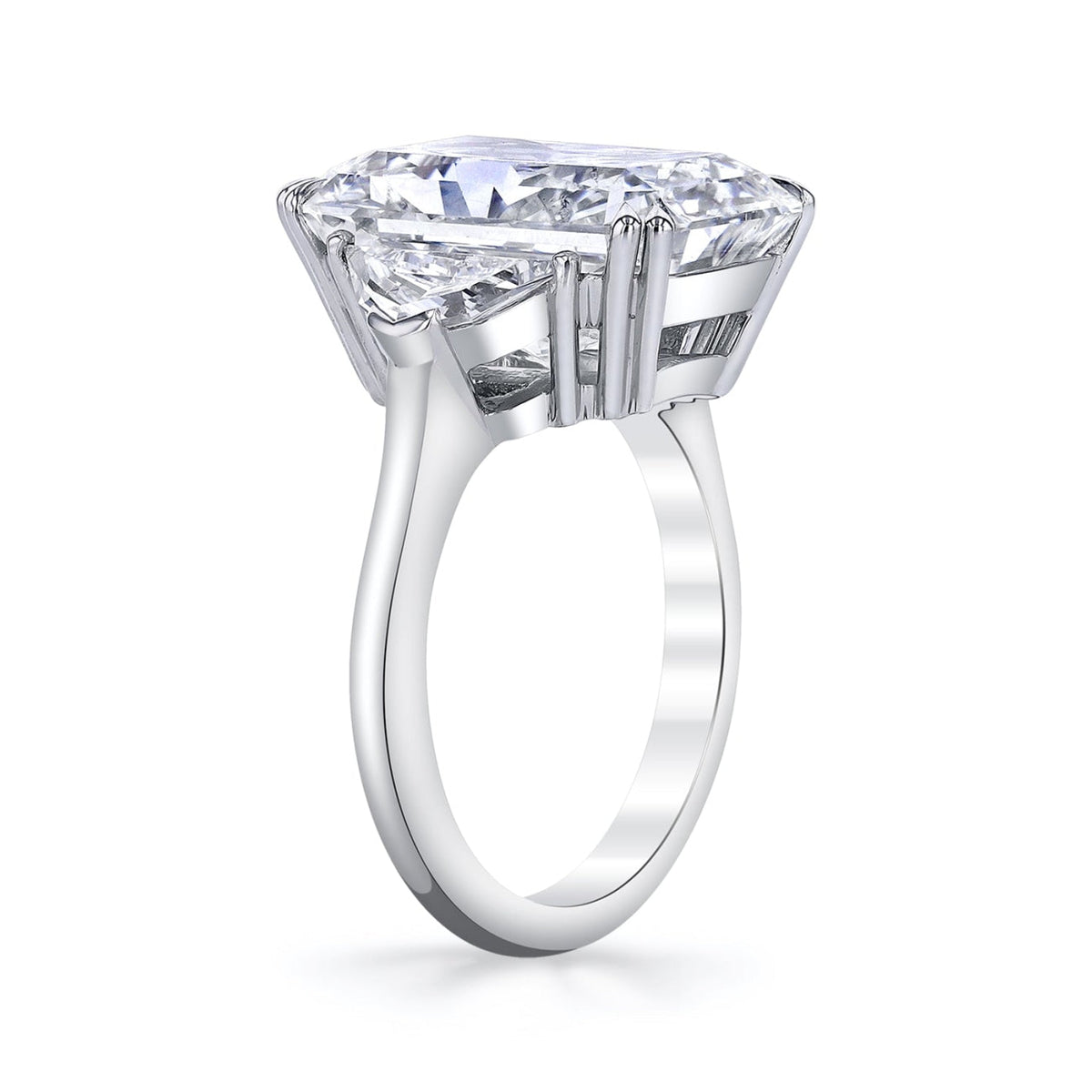 Manfredi Jewels Engagement - Radiant Cut 10.16 ct Platinum Three Stone Diamond Engagement Ring (Pre-Order) | Manfredi Jewels