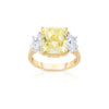 Manfredi Jewels Engagement - Radiant Cut 6.37 ct Platinum & 18K Yellow Gold Fancy Intense Diamond Ring