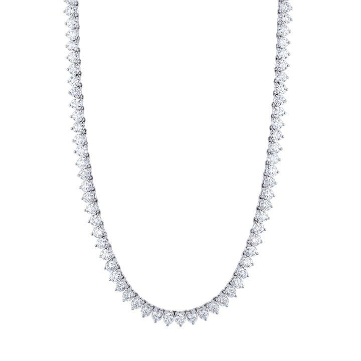 Manfredi Jewels Jewelry - Round Cut 18K White Gold 16.07ct Diamond Tennis Necklace | Manfredi Jewels