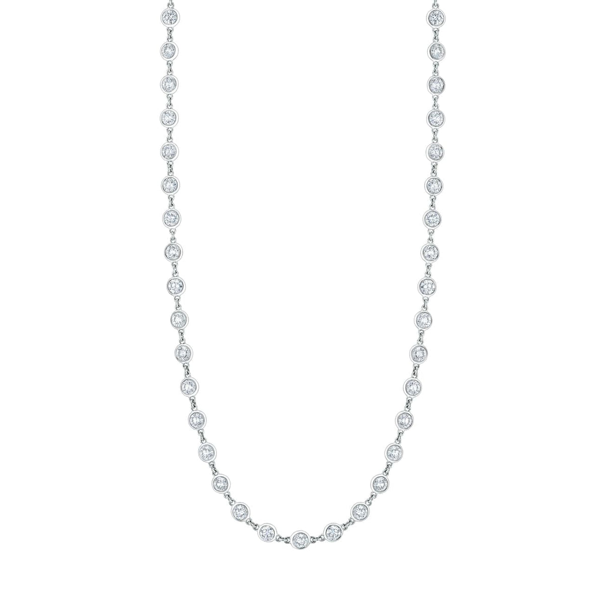 Manfredi Jewels Jewelry - Round Cut 18K White Gold 2.22ct Diamonds By The Yard Necklace (Pre-Order) | Manfredi Jewels