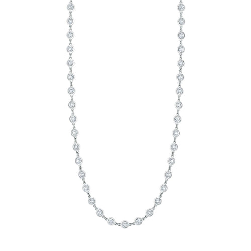 Manfredi Jewels Jewelry - Round Cut 18K White Gold 2.22ct Diamonds By The Yard Necklace