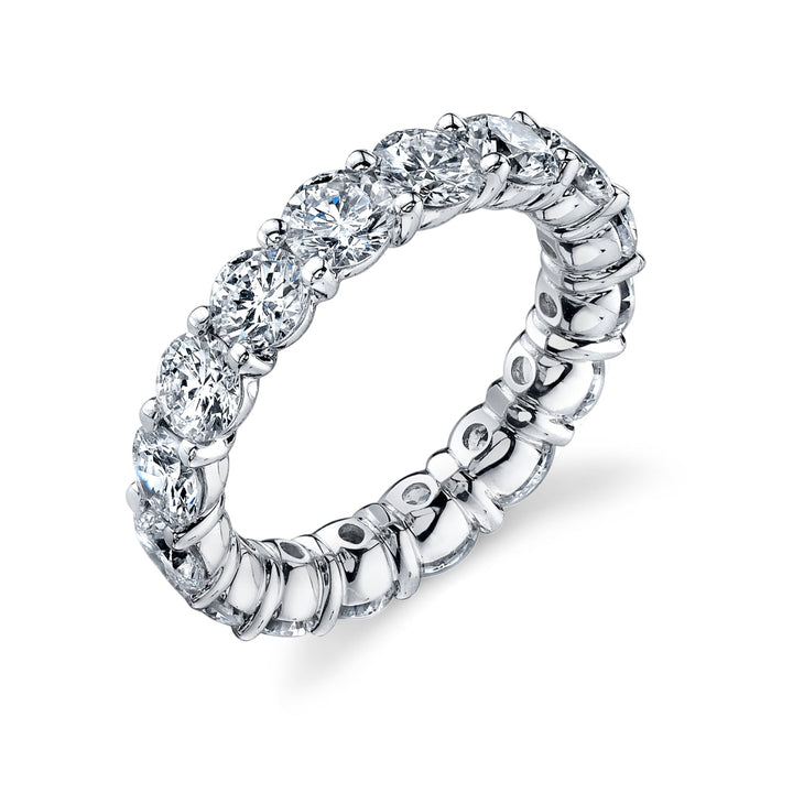 Manfredi Jewels Eternity Bands - Round Cut 4.83 ct Platinum Diamond Eternity Band Ring | Manfredi Jewels