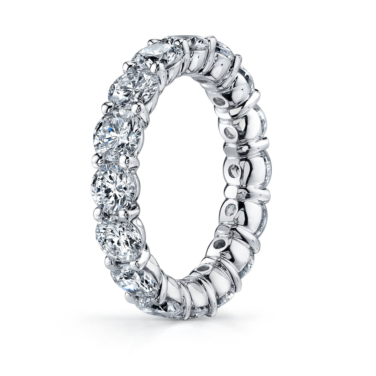 Manfredi Jewels Eternity Bands - Round Cut 4.83 ct Platinum Diamond Eternity Band Ring | Manfredi Jewels